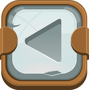 Rounded grey play button left