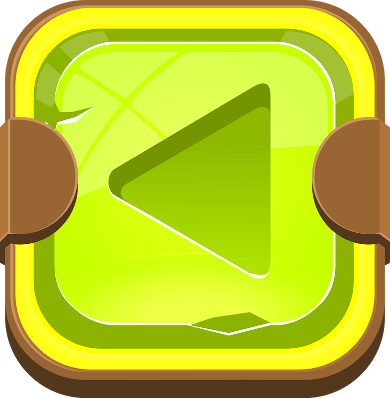 Rounded light green play button left