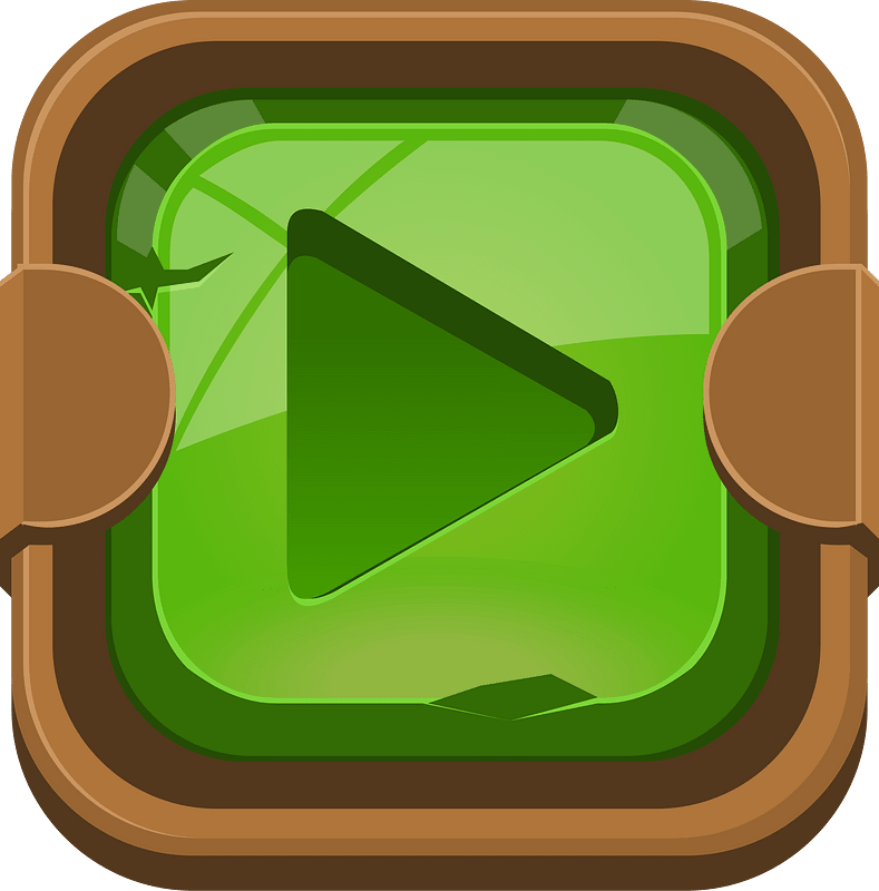 Rounded dark green play button right
