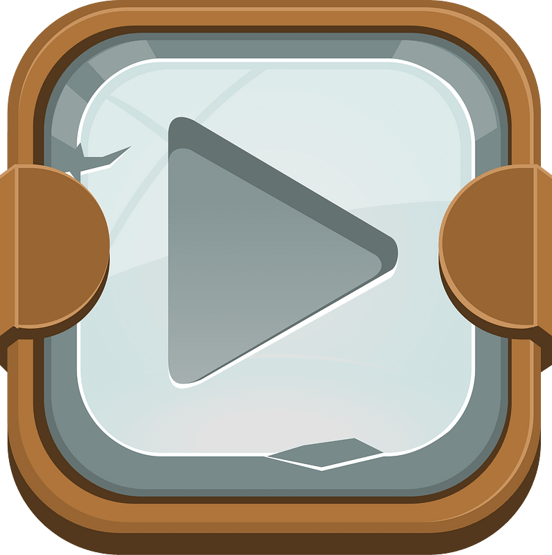 Rounded grey play button right
