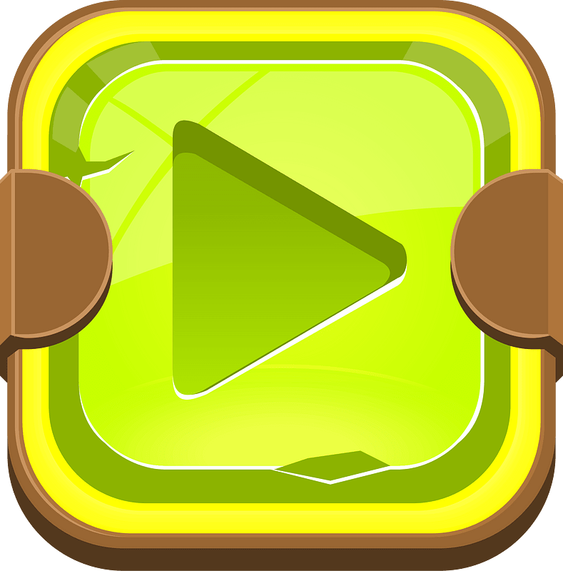 Rounded light green play button right