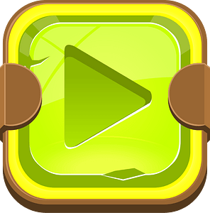 Rounded light green play button right