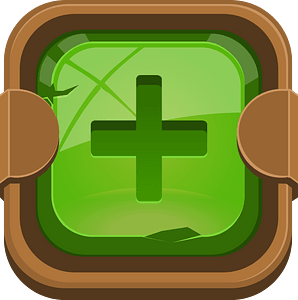 Rounded dark green plus button