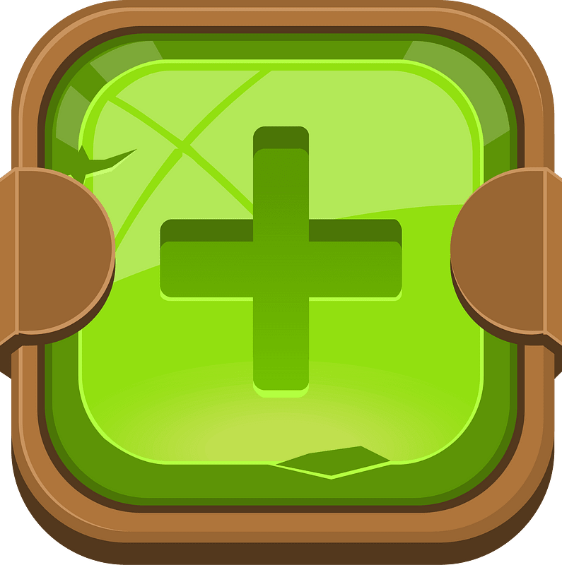 Rounded green plus button