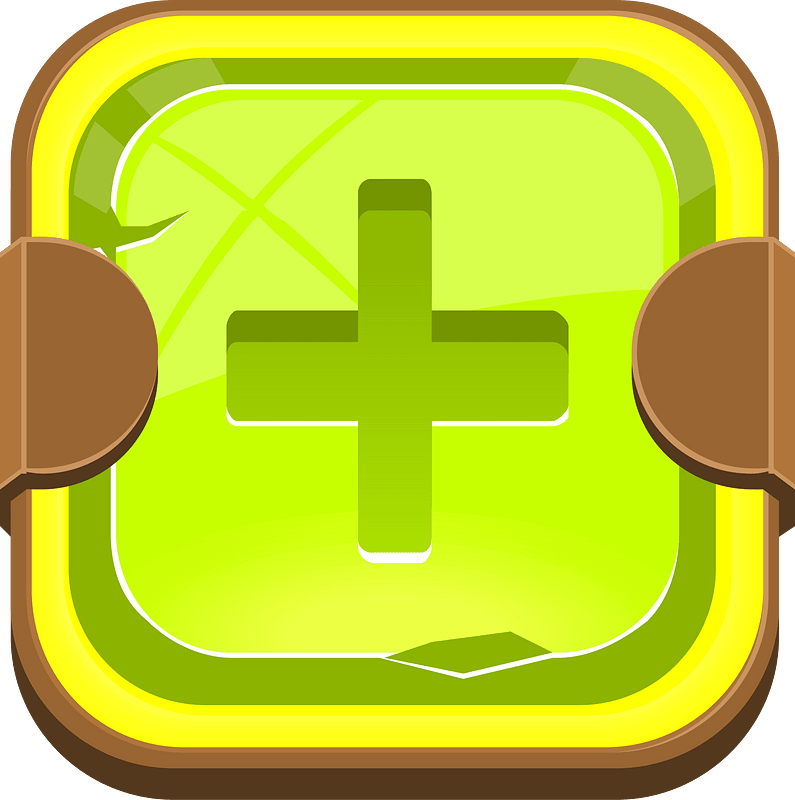 Rounded light green plus button