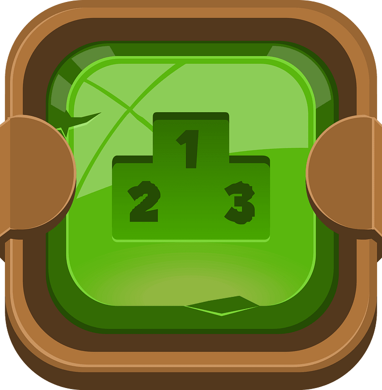Rounded dark green podium button