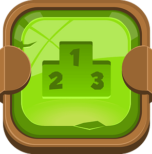 Rounded green podium button