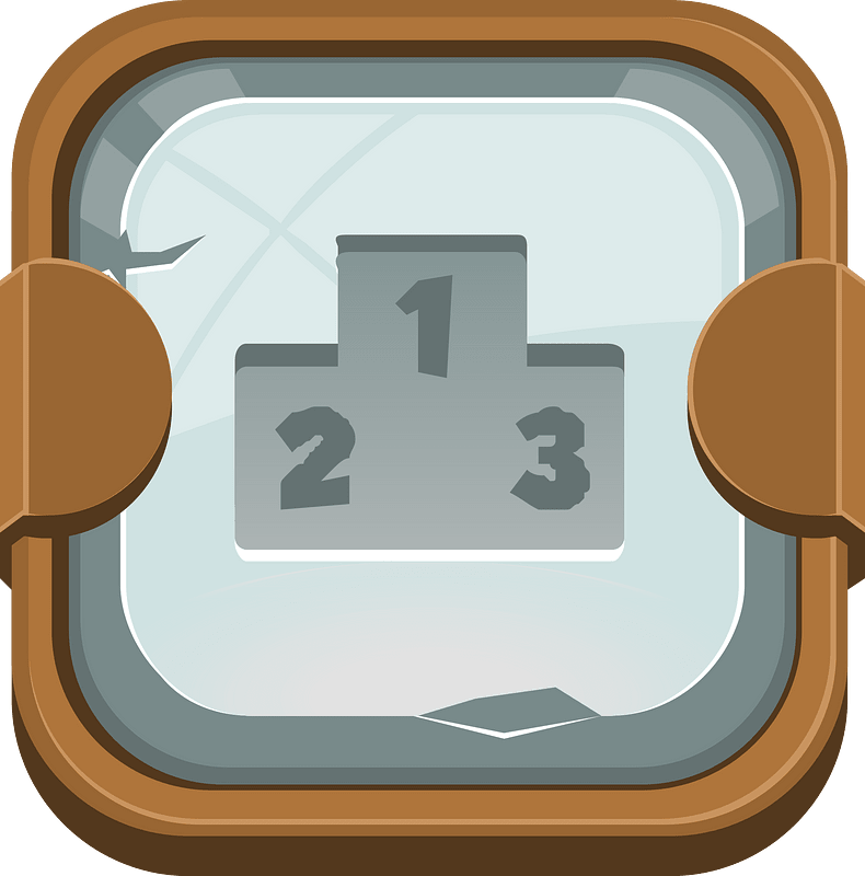 Rounded grey podium button