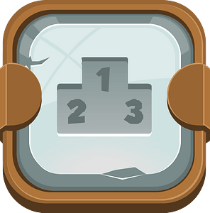 Rounded grey podium button