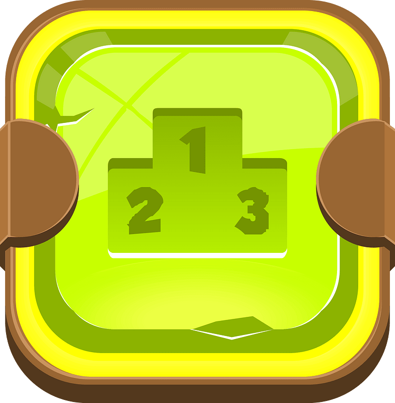 Rounded light green podium button