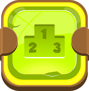 Rounded light green podium button