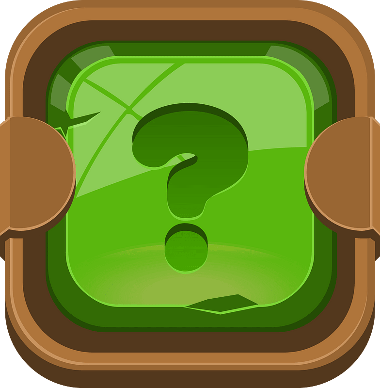 Rounded dark green question button
