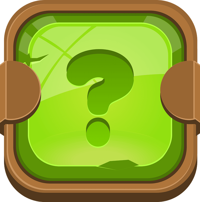 Rounded green question button