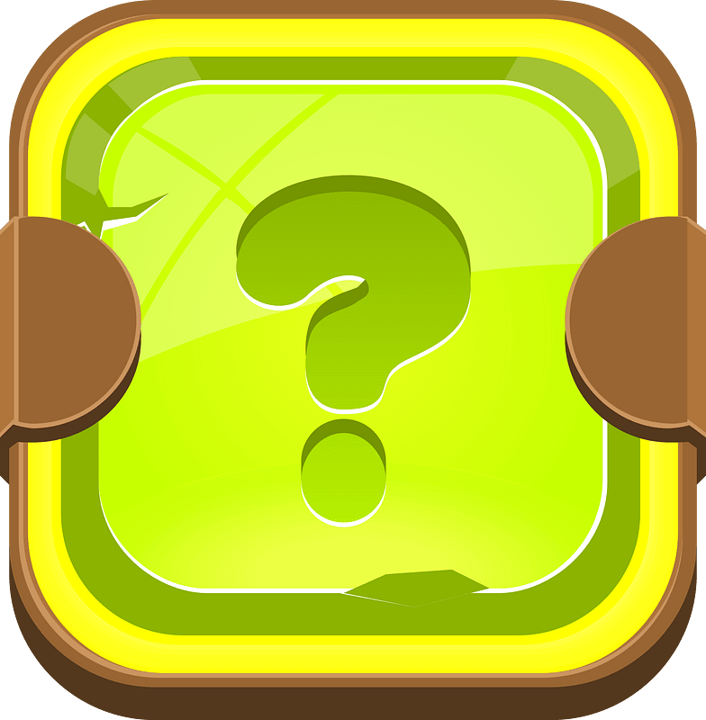 Rounded light green question button