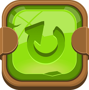 Rounded green redo button