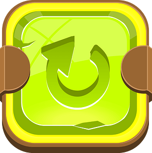 Rounded light green redo button