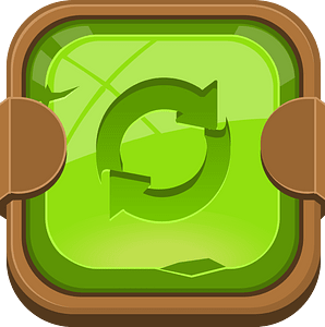 Rounded green refresh button