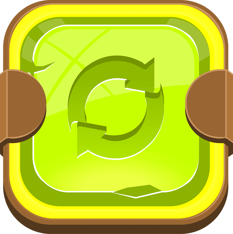 Rounded light green refresh button