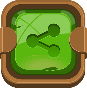 Rounded dark green share button