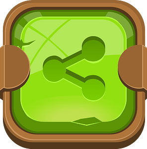Rounded green share button