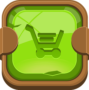 Rounded green shopping button