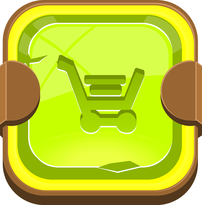 Rounded light green shopping button
