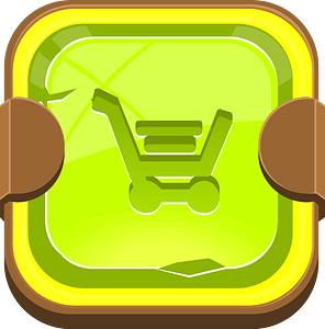 Rounded light green shopping button