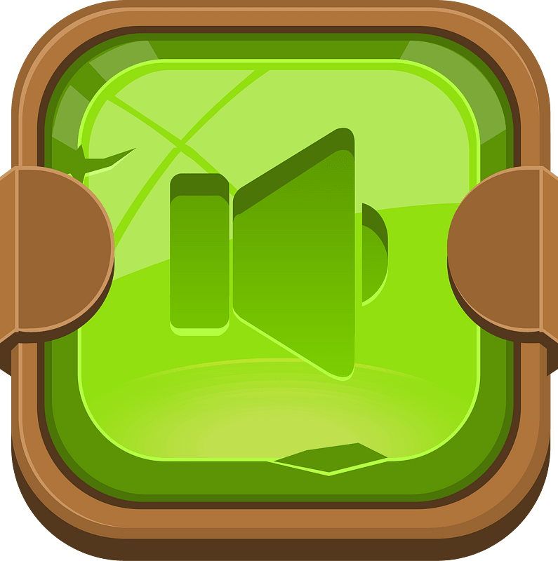 Rounded green sound button