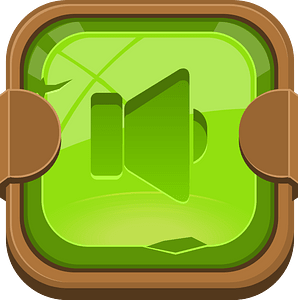 Rounded green sound button