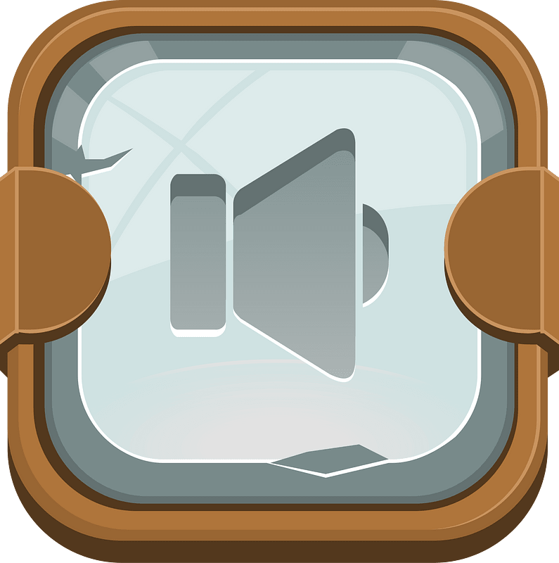 Rounded grey sound button