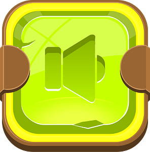 Rounded light green sound button