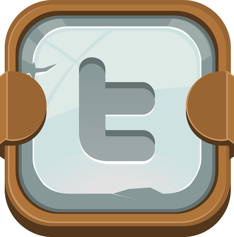 Rounded grey twitter button
