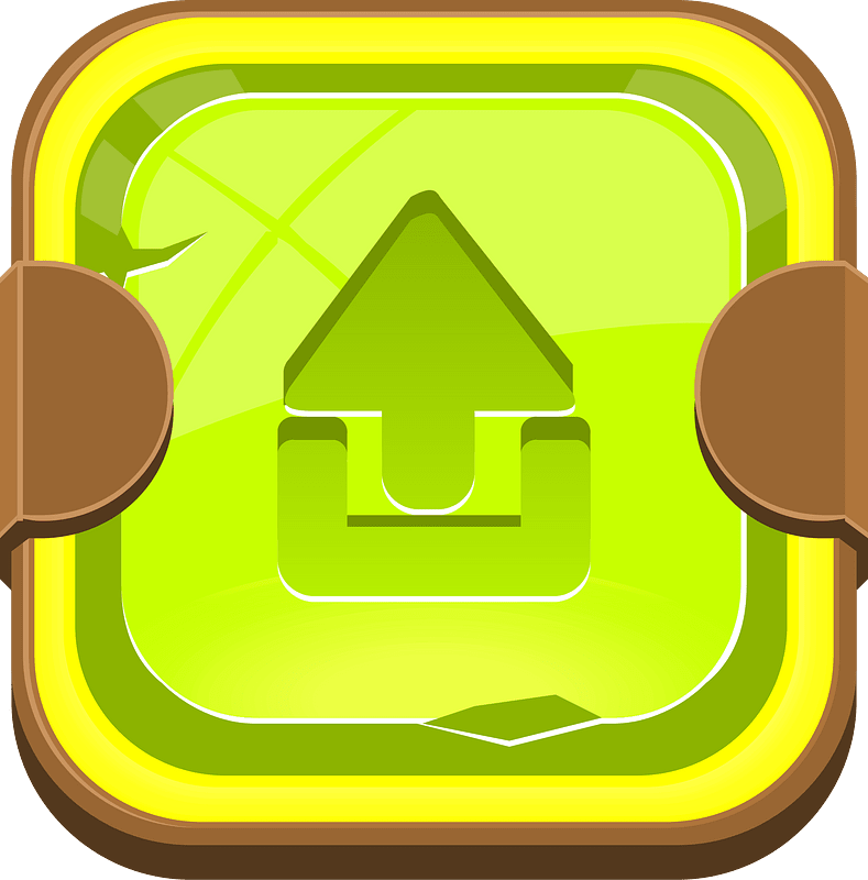 Rounded light green upload button