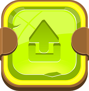Rounded light green upload button