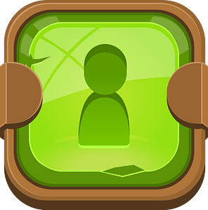 Rounded green user button