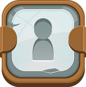 Rounded grey user button