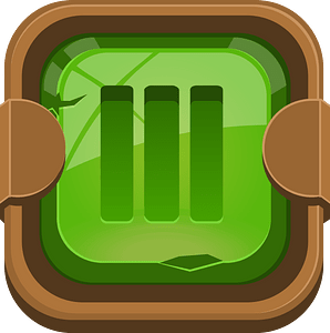 Rounded dark green vertical menu button