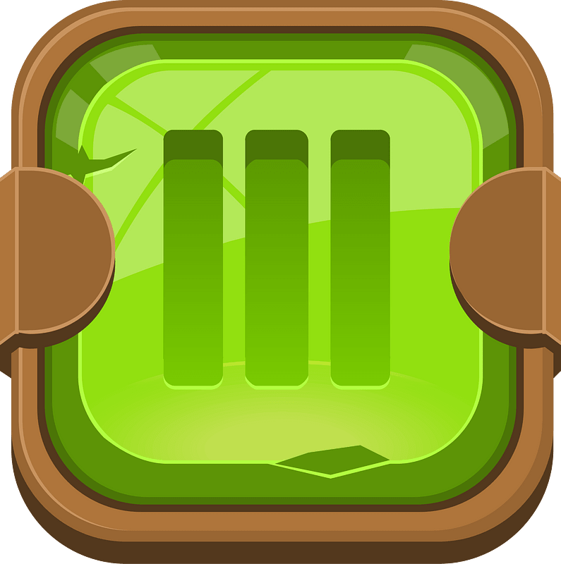 Rounded green vertical menu button