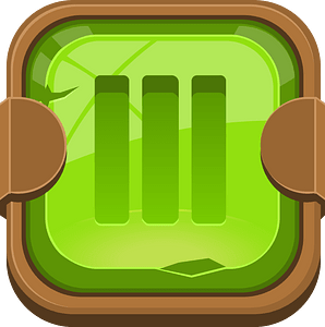 Rounded green vertical menu button