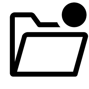 Folder-open-outline-badged