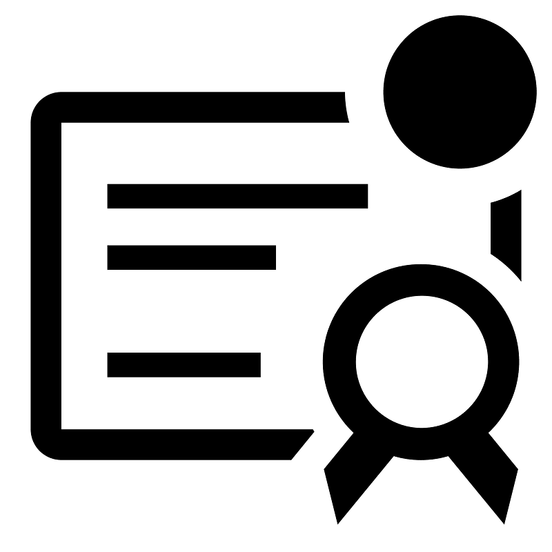 Certificate-outline-badged