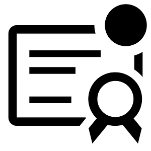 Certificate-outline-badged