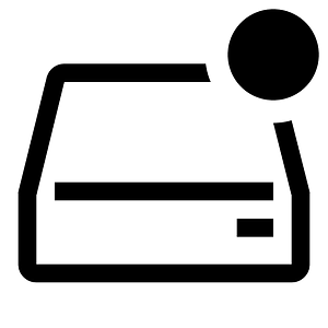 Hard-disk-outline-badged