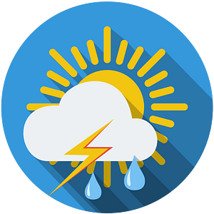 daylight sun cloud bolt raindrops
