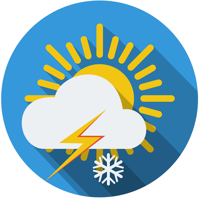 daylight sun cloud bolt snowflake
