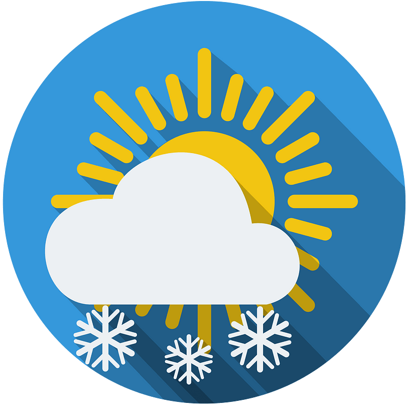 daylight sun cloud three snowflakes