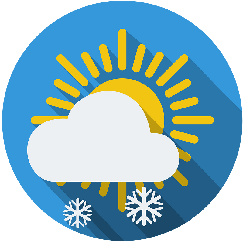 daylight sun cloud two snowflakes