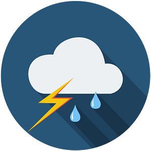 night cloud bolt raindrops