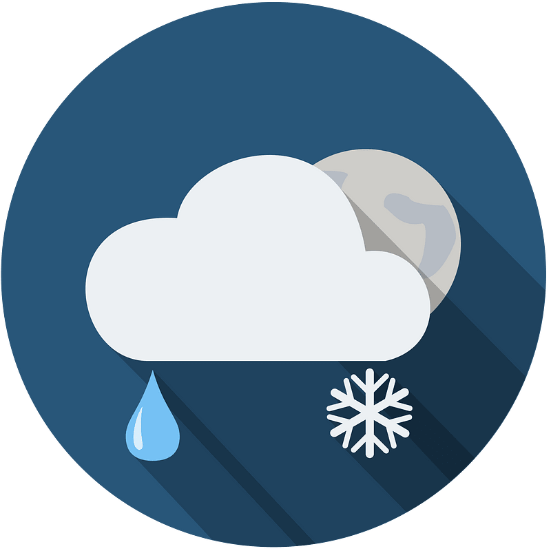 night moon cloud rain snow