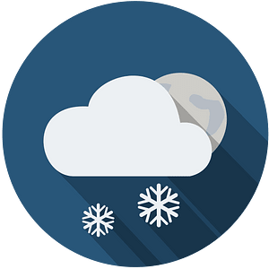 night moon cloud two snowflakes